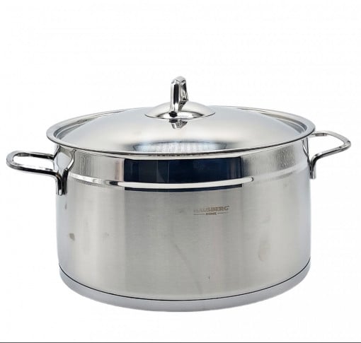 Oala cilindrica din inox cu capac, capacitate 6.5 l, diametru 24 cm, fund dublu, Hausberg HB- H 774 - Img 6