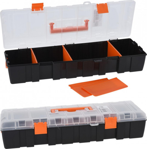 Organizator pentru accesorii cu 6 separatoare, 46x17x9 cm, Plastic
