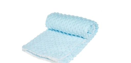 Patura catifelata cu blana sherpa pentru bebelusi, calduroasa, dimensiune 90x80 cm, Albastra - Img 3