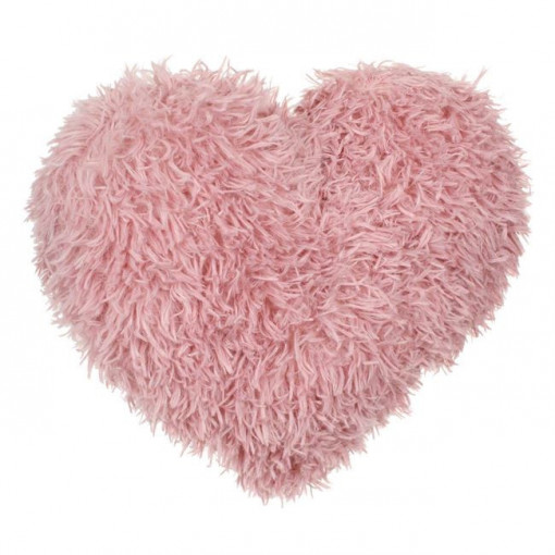 Perna decorativa in forma de inima, doua fete, dimensiune 44x39x10 cm, Roz