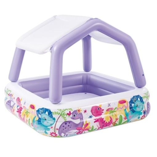 Piscina gonflabila cu parasolar detasabil, dimensiune 157 x 157 x 122 cm, capacitate 295 l , Multicolor - Img 1