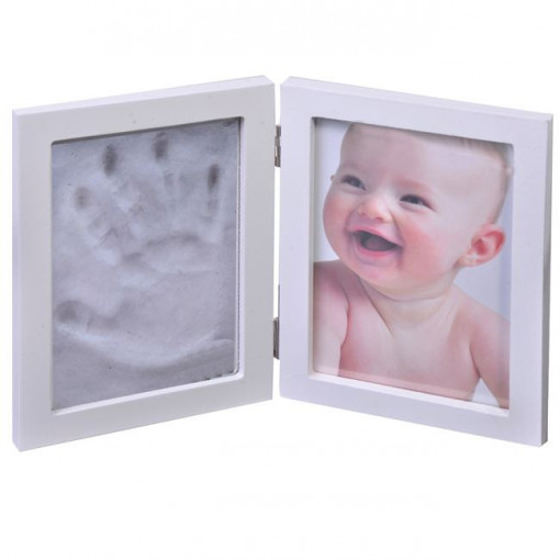 Rama Foto din Lemn pentru Bebelusi cu Amprenta, 11.4x16.4 cm