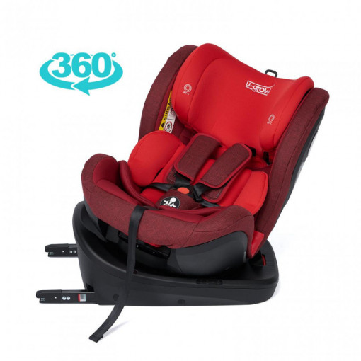 Scaun auto ISOFIX U-Grow, 0-36 kg, Rosu - Img 2