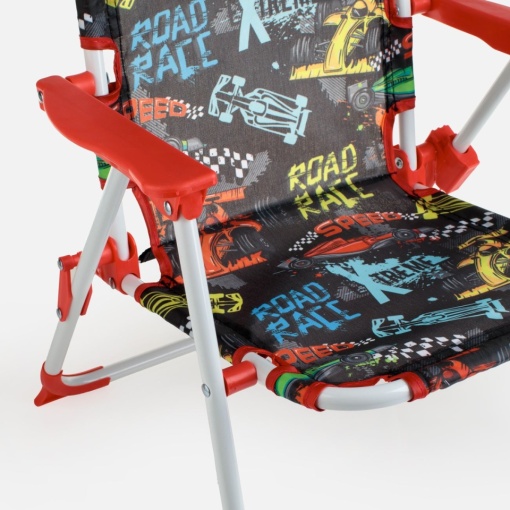 Scaunel pliabil pentru copii, structura metalica, dimensiune 33x34x47 cm, greutate maxima 35 kg, model Race - Img 4