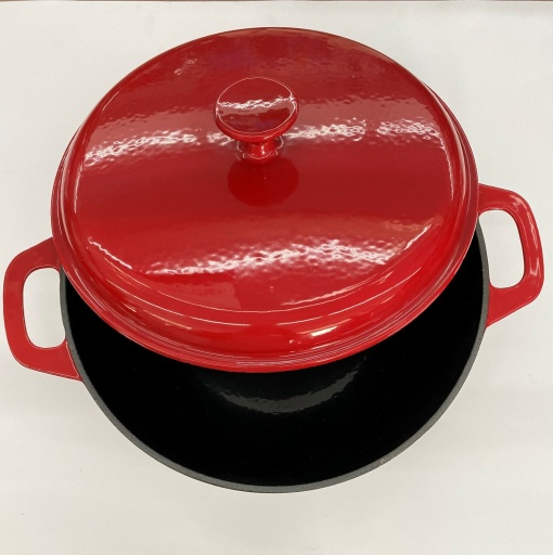Semioala din fonta emailata cu capac, 30×9 cm, 4 L - Img 2