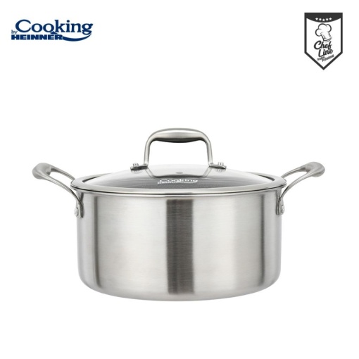 Semioala din inox cu capac, dimensiune 20x10 cm, 2.8l, acoperire ceramica HONEYCOMB, Heinner Titanium MRK-20 - Img 3