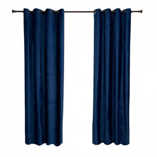 Set 2 draperii din catifea Albastru,140 x 270 cm HR-VDR140-BLUE