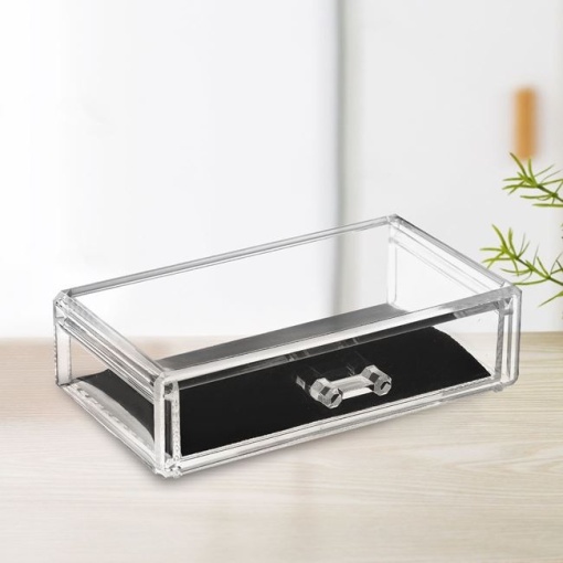 Suport organizator pentru bijuterii din plastic, dimensiune 18 x 10 x 5 cm, Transparent - Img 2