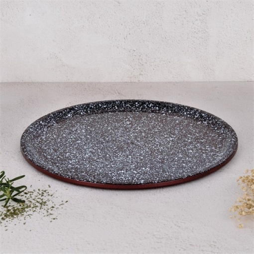 Tava pizza otel carbon, dimensiune 36x1.1 cm, doua straturi, acoperire marmura ceramica, Blaumann BL-3894 - Img 3