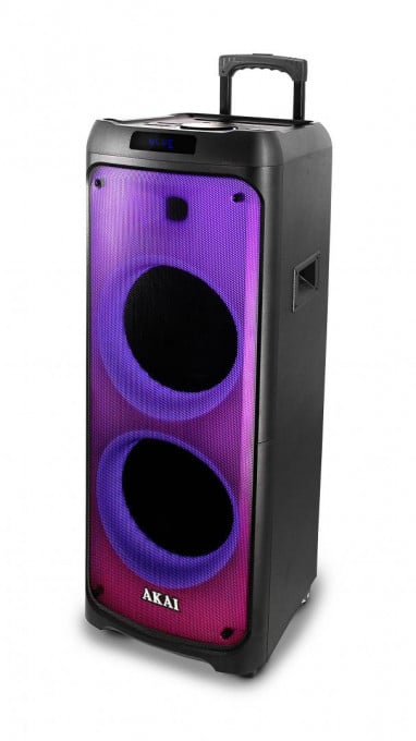 Boxa portabila activa Akai Party Speaker 1010, 100 W, Bluetooth, USB, microfon, telecomanda, Negru - Img 8