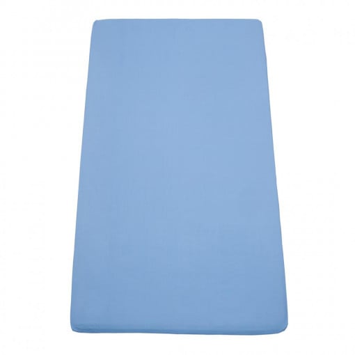 Cearsaf de pat cu elastic, dimensiune 90x200 cm, bumbac 100%, Albastru, Heinner HR-SHEET90-BLU - Img 3