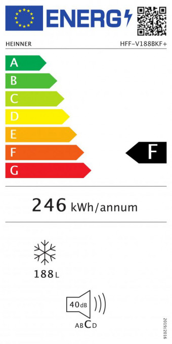 Congelator Heinner HFF-V188BKF+, 182 l, Clasa F, 6 sertare, Control mecanic, H 145.5 cm, Negru - Img 3