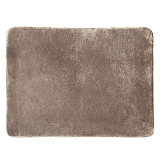 Covor decorativ de flanel, dimensiune 110 x 90 cm, baza anti derapanta, Taupe - Img 1