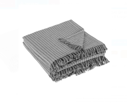 Cuvertura decorativa pentru canapea 3 locuri, dimensiune 280x180 cm, Dungi Gri - Img 2