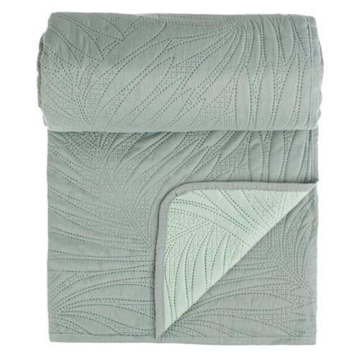 Cuvertura pat dublu cu 2 fete, model reliefat, 220x240 cm, Verde menta