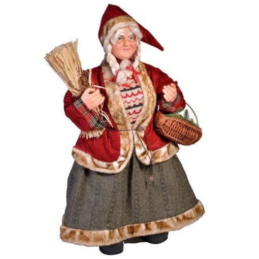 Figurina decorativa de Craciun, dimensiune 61 cm, Sotia lui Mos Craciun