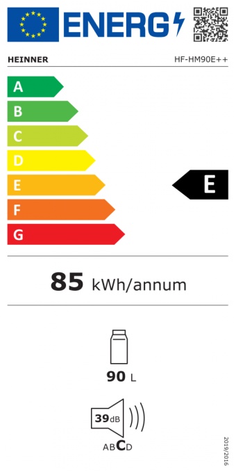 Frigider cu o usa HEINNER HF-HM90E++, capacitate totala 90L, Clasa energetica E - Img 3