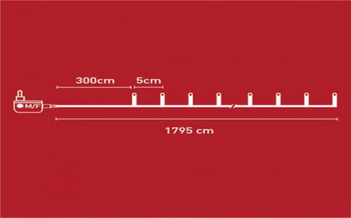 Instalatie cu 300 de becuri LED Alb Cald 17.95m cablu transparent - Img 2