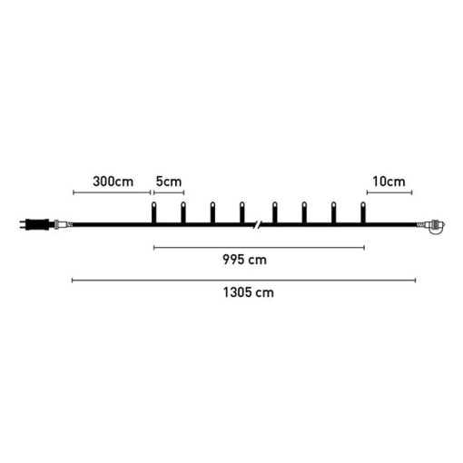 Instalatie de Lumini cu 200 de becuri LED Clipitoare, lungime 13.05 m extensibila, lumina calda, IP44 - Img 2
