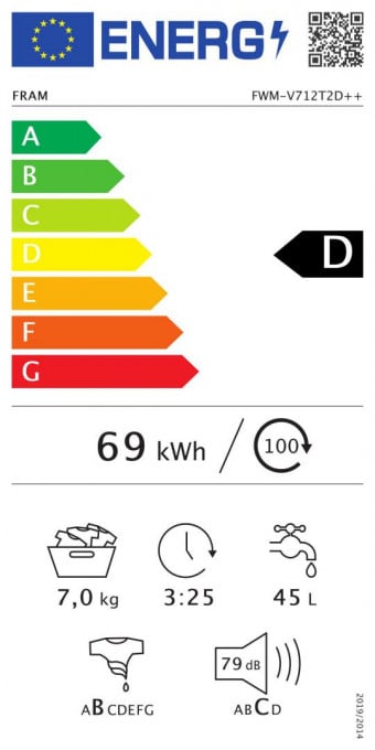 Masina de spalat rufe Fram FWM-V712T2D++, 7 kg, 1200 rpm, Clasa D, Display LED, Start intarziat, Anti-sifonare, Eco-Logic, Alb - Img 6