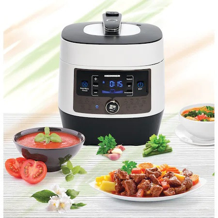 Multicooker cu gatire sub presiune Heinner HPCK-6WH, 4.5 L, 14 programe, vas antiadeziv detasabil, presiune reglabila, display LED, - Img 2