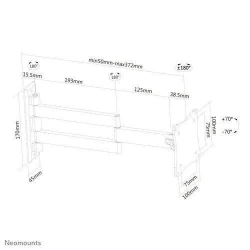 NM Screen TV Wall Mount Full Mot 10&quot;-27&quot; - Img 3