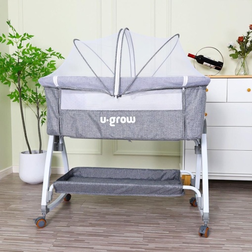 Patut 2 in 1 Co-Sleeper cu functie de leagan, U-Grow - Img 4