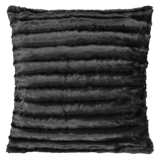 Perna decorativa cu doua fete, imitatie de blana dimensiune 60 x 60 x 15 cm, Neagra - Img 1