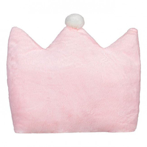 Perna decorativa pentru copii in forma de coroana, blanita roz, dimensiune 40x37x9 cm, Roz - Img 4