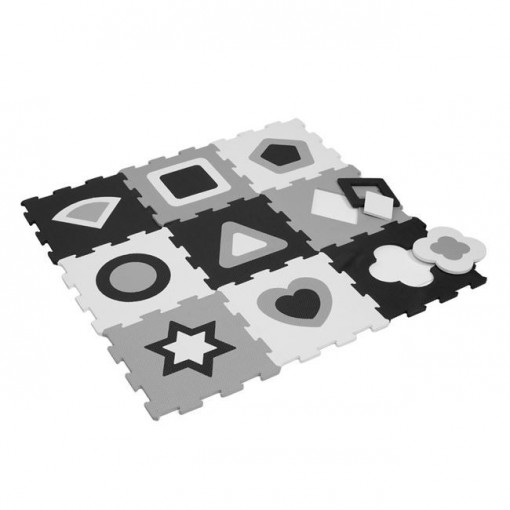 Puzzle modular de podea pentru copii din spuma moale, forme geometrice, 9 piese - Img 2