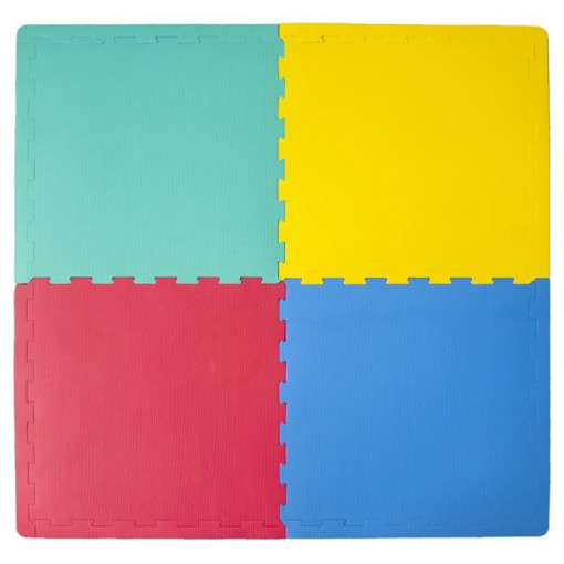 Puzzle modular pentru podea, moale si antiderapant, contine 4 piese, Multicolor