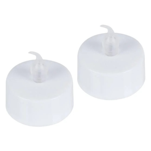 Set 2 lumanari decorative LED cu lumina rosie, dimensiune 4x4 cm, functioneaza cu 2 baterii LR44 - Img 1