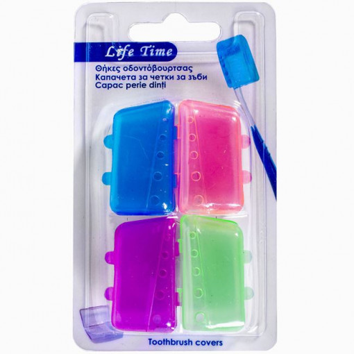 Set 4 protectii pentru periuta de dinti, Multicolor