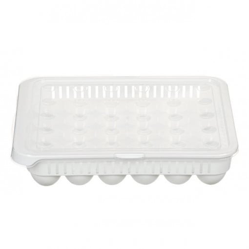 Suport organizator din plastic cu capac pentru 30 de oua, dimensiune 33.5x27.8x7.3cm - Img 2