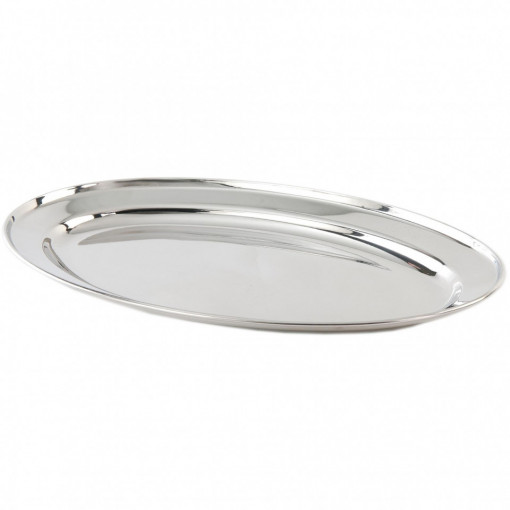 Tava pentru servire din inox, ovala, Vanora Home VN-JKPT-2954, 40 cm, Argintiu