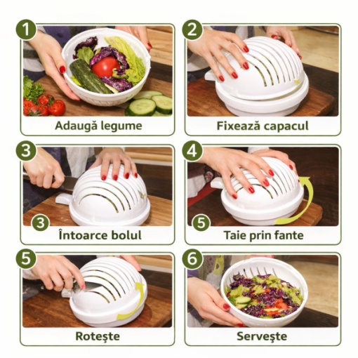 Tocator salata si muraturi cu bol, 18×10.5 cm - Img 3