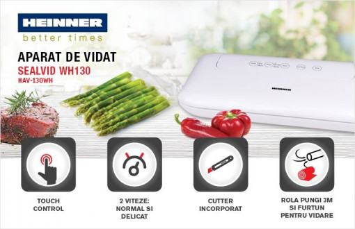 Aparat de vidat Heinner HAV-130WH, vidare umeda/uscata, touch control, 9L/min - Img 4