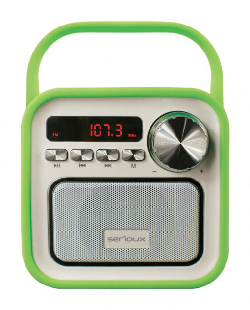 Boxa portabila Serioux Joy, Bluetooth, Radio FM, miscroSD, Verde