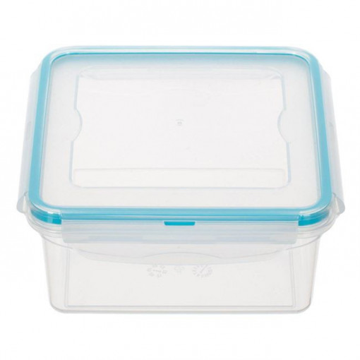 Caserola alimentara din plastic cu capac, inchidere etansa, capacitate 1.3 L, dimensiune 16.5x16.5x7.5 cm - Img 3