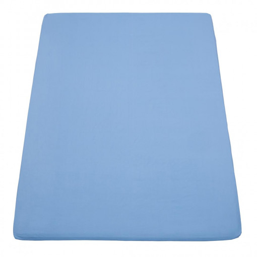 Cearsaf de pat cu elastic, dimensiune 140x200 cm, bumbac 100%, Albastru, Heinner HR-SHEET140-BLU