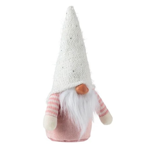 Figurina decorativa de Craciun, dimensiune 16x7.5x26.5 cm, Gnome Roz Catifelat - Img 2