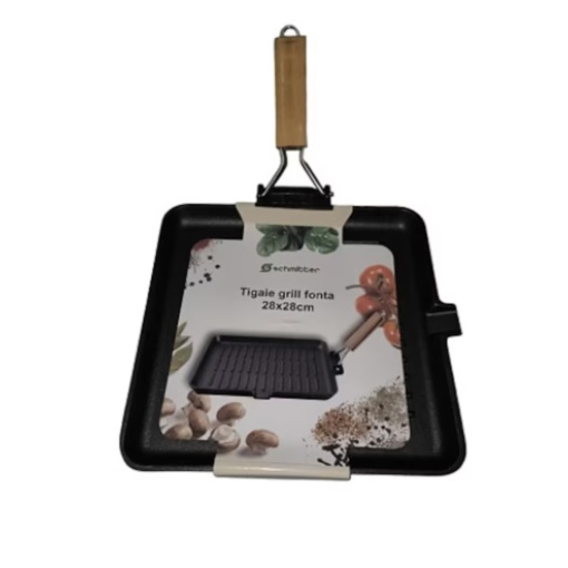 Grill din fonta pura cu maner pliabil, Schmitter, 28x28 cm
