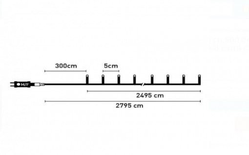 Instalatie de Lumini cu 500 de Becuri LED Alb extra Cald cu Program 24.95 m cablu transparent - Img 4