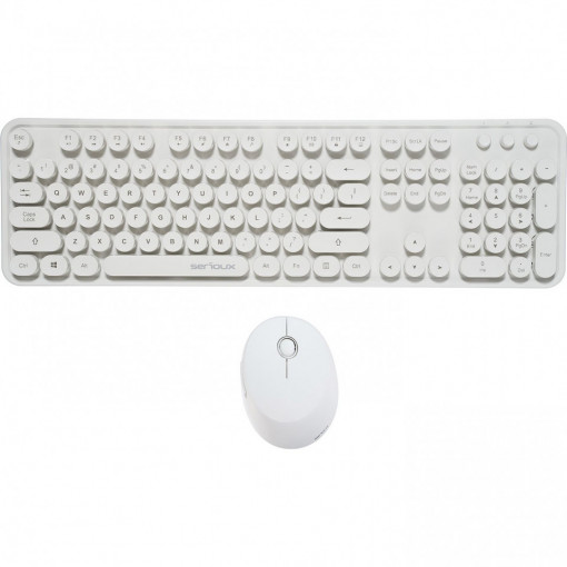 Kit tastatura si mouse optic fara fir Serioux SRX9910WH, USB cu receptor nano, Alb - Img 3