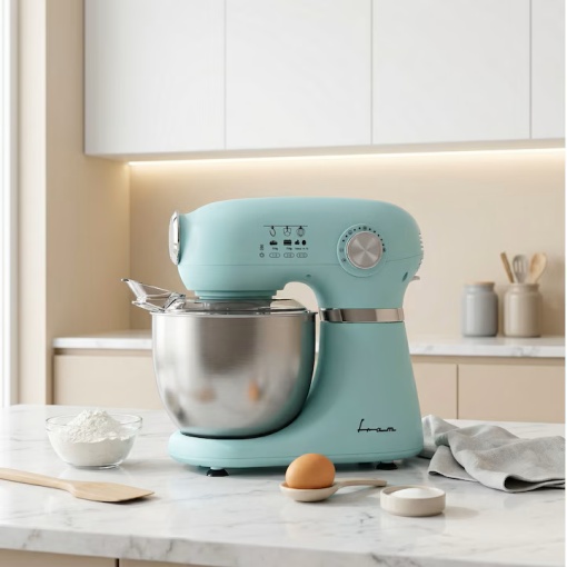 Mixer planetar FRAM FPM-D1010GR, 1000W, bol inox 5L, 12 viteze + Pulse, angrenaj metalic, accesorii pentru mixare si framantare, verde - Img 7