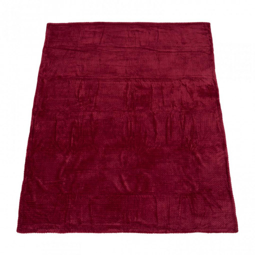 Patura Fleece cu blanita, Heinner Home, Royal Rosu, 200x220 cm - Img 2