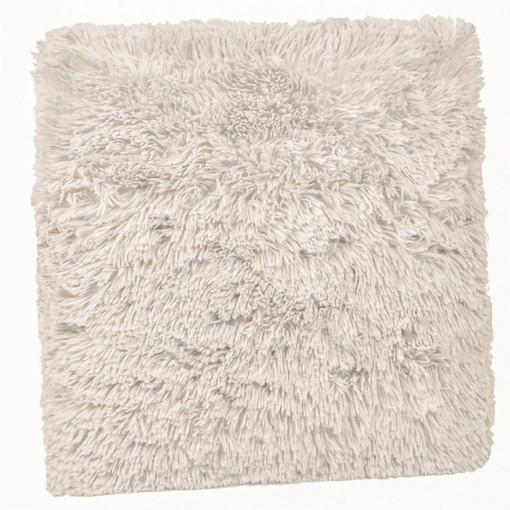 Perna decorativa shaggy cu doua fete, dimensiune 51x51x12 cm, Bej