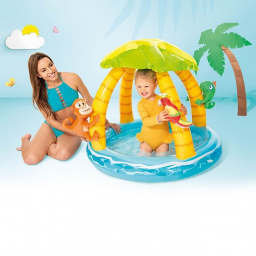 Piscina pentru copii cu copertina, dimensiune 1.02 m x 86 cm, Palmieri - Img 2