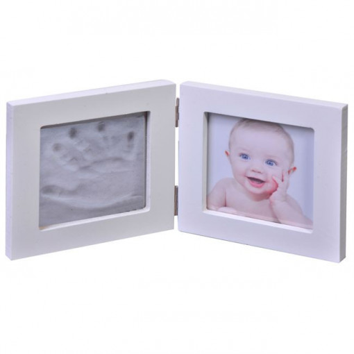 Rama Foto din Lemn pentru Bebelusi cu Amprenta, 9.2x9.2 cm