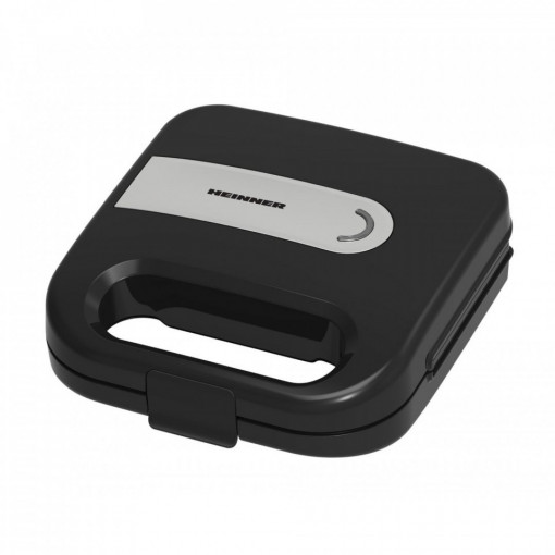 Sandwich maker HEINNER ELITESNACK SM-K750FSBK, 750w, capacitate 2 sandwich-uri, placi antiadezive fixe tip sandwich, negru